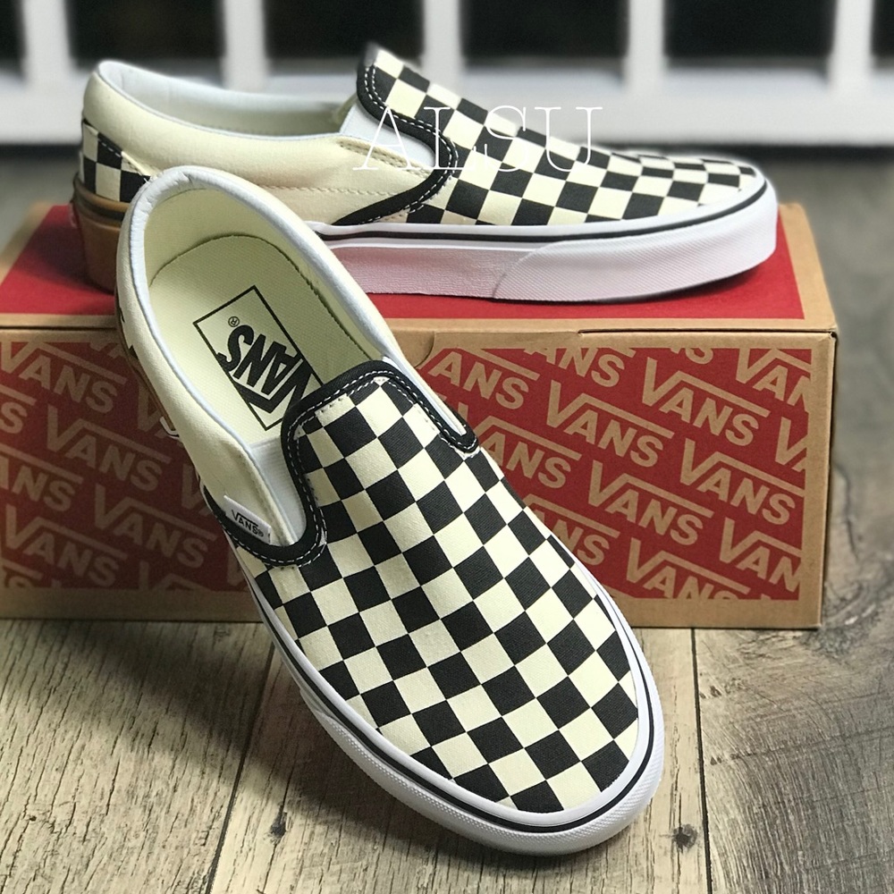 NWT VANS Classic Slip-On Gum Block Checkerboard W - Picture 7 of 8